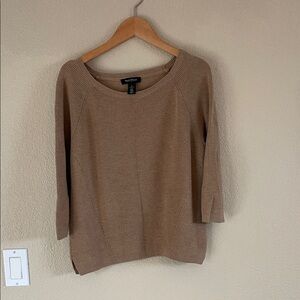 White House Black Market Beige Knit Top